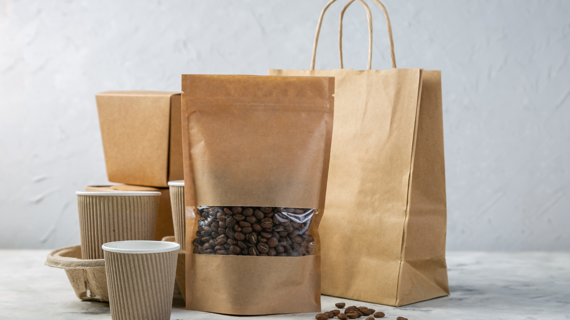 Paper items. Бумажная пищевая упаковка. Фон для упаковки. Paper food package.